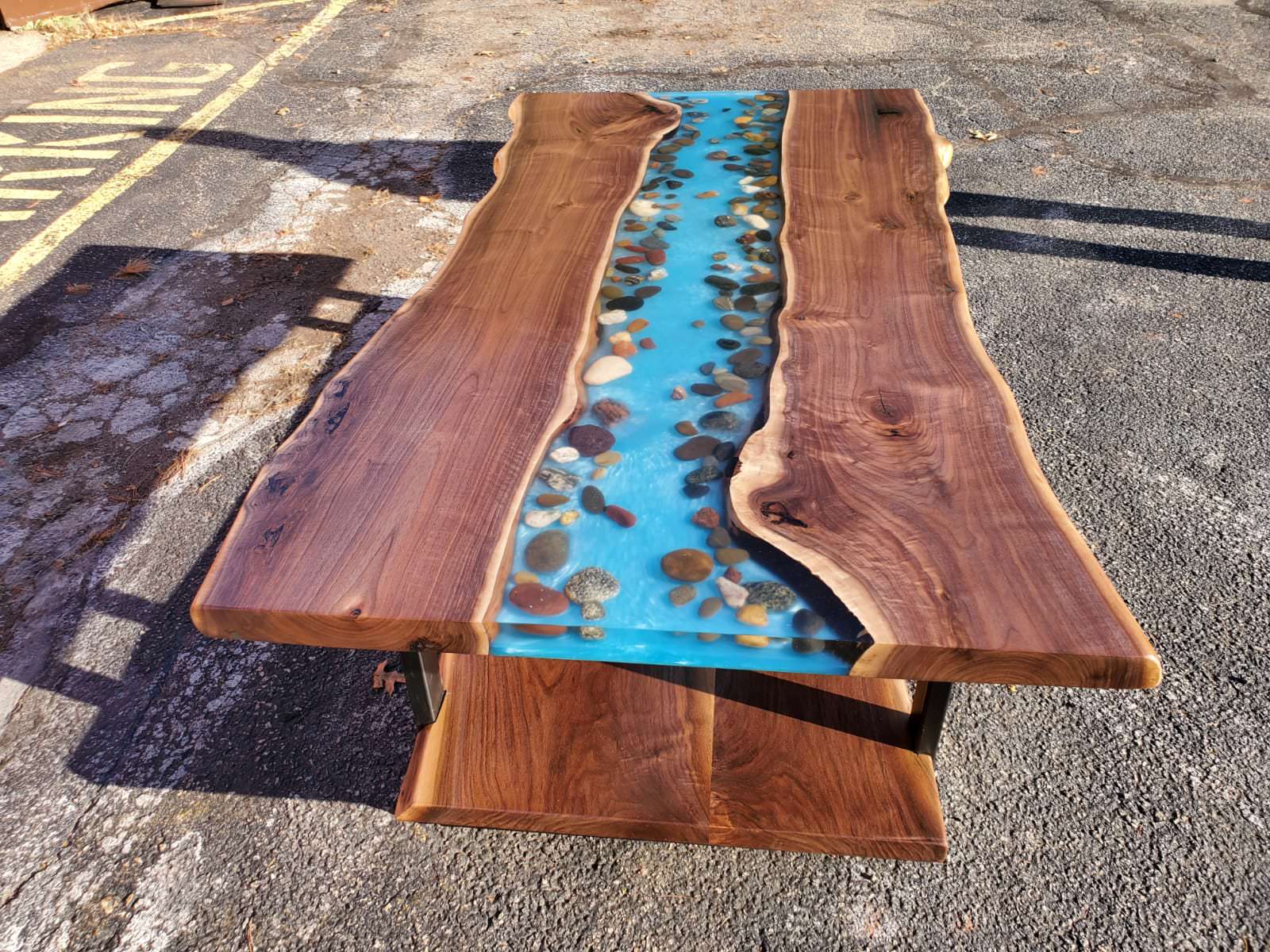 River Table Clear Transparent Resin River Console Table Live Edge Table Epoxy River End Table