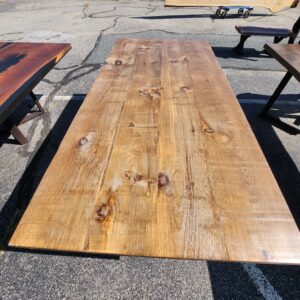 Pine Wood Table Made With Planks Glued Together Chestnut Stain
