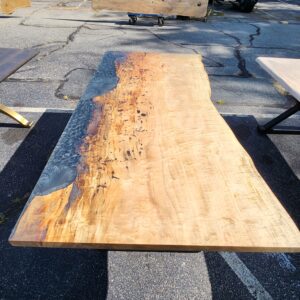 Spalted Maple Dining Table With Battleship Epoxy Section