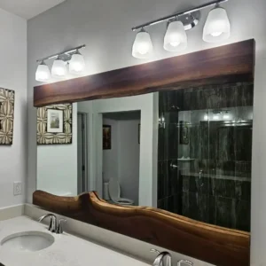 Read more about the article Framed by Nature: How Salvaged Wood Transformed a Simple Bathroom Mirror?